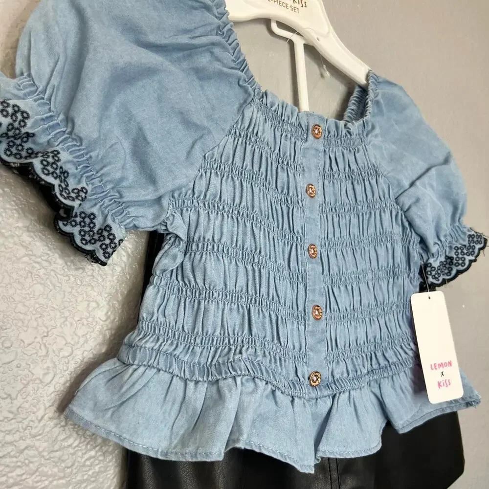 Adorable lemon kiss kids 2 piece